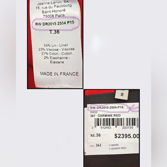 Lanvin Linen Ruffled Off Shoulder Dress.size 36. - Picture 11 of 13